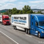 Freight trailer moving companies transporting heavy cargo logistics trailer shipment professional freight hauling service
